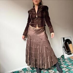 Gorgeous boho brown maxi skirt by Cristina Gavioli